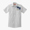 Short Sleeve Striped Industrial Work Shirt Thumbnail